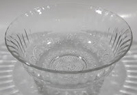 Vintage 7 3/4" Diameter 3 1/4" Tall Embossed Clear Glass Bowl