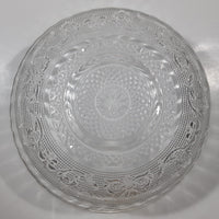 Vintage 7 3/4" Diameter 3 1/4" Tall Embossed Clear Glass Bowl