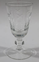 Vintage Star and Circle Pattern 3 3/4" Tall Clear Crystal Glass Cup