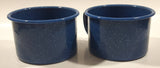 Dark Blue Enamel Metal Soup Bowl Cups with Handles