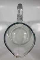 Unique Curved Shaped Heavy Clear Glass 10 1/2" Tall Water Pitcher Jug