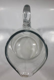 Unique Curved Shaped Heavy Clear Glass 10 1/2" Tall Water Pitcher Jug