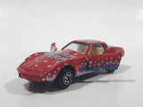 Yatming No. 1080 1980s Corvette Stingray Red #80 Dream Team Die Cast Toy Car Vehicle with Opening Doors