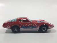 Yatming No. 1080 1980s Corvette Stingray Red #80 Dream Team Die Cast Toy Car Vehicle with Opening Doors