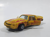 Vintage Yatming Chevy Camaro Z28 Road Burner Yellow with Red Flames No. 1077 Die Cast Toy Muscle Car Vehicle with Opening Doors