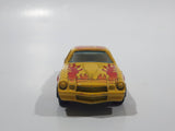 Vintage Yatming Chevy Camaro Z28 Road Burner Yellow with Red Flames No. 1077 Die Cast Toy Muscle Car Vehicle with Opening Doors