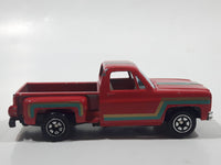 1980s Yatming Chevy Stepside Red Pickup Truck No. 1601 Die Cast Toy Car Vehicle - Made in China