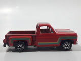 1980s Yatming Chevy Stepside Red Pickup Truck No. 1601 Die Cast Toy Car Vehicle - Made in China
