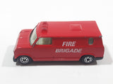 Vintage Yatming No. 1501 Ford Econoline E-150 Fire Brigade Red Van Die Cast Toy Car Emergency Rescue Vehicle