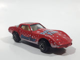 Yatming No. 1080 1980s Corvette Stingray Red #80 Dream Team Die Cast Toy Car Vehicle with Opening Doors