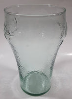 Coca Cola Coke Over Sized Large 7" Tall Big Thick Heavy Embossed Ripple Glass Cup
