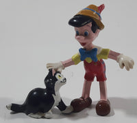Disney Applause Pinocchio Petting Figaro the Black and White Cat 2 1/2" Tall Toy Figure