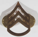 Vintage US Military Sergeant Triple Chevron SPG-1 Gold Tone Metal Pin Back Insignia Badge