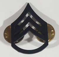 Vintage US Military Sergeant Triple Chevron LIGI Black Metal Pin Back Insignia Badge