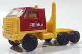 Vintage 1980s Tonka Semi Tractor Truck Yellow and Red Pressed Steel and Plastic Toy Car Vehicle