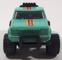 Vintage 1987 Remco 4x4 Pickup Truck Autolite Light Teal Green Pressed Steel and Plastic Toy Car Vehicle
