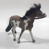 Felt Covered 5" Long Light Brown and White Horse Figure