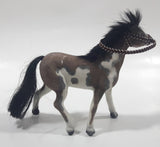 Felt Covered 5" Long Light Brown and White Horse Figure