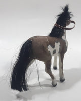 Felt Covered 5" Long Light Brown and White Horse Figure