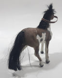 Felt Covered 5" Long Light Brown and White Horse Figure