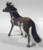 Felt Covered 5" Long Light Brown and White Horse Figure