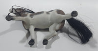 Felt Covered 5" Long Light Brown and White Horse Figure