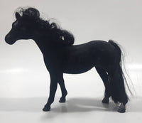Felt Covered 6 3/4" Long Black Horse Figure