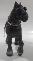 Vintage Dark Brown Molded Plastic 8" Long Clydesdale Horse Figurine with Harness