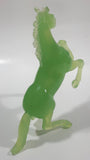 Vintage Green Jade Look Hard Plastic Rearing Horse Figure 5 1/2" Tall