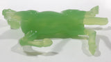 Vintage Green Jade Look Hard Plastic Rearing Horse Figure 5 1/2" Tall