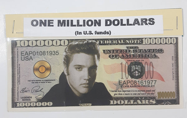 Elvis 1,000,000 United States of America Novelty Paper Cash Money