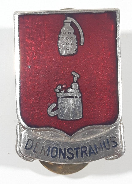 Vintage US Military 31st Battalion Engineer Demolition Explosive Ordnance Disposal Demonstramus Enamel Metal Lapel Pin Back Insignia Badge