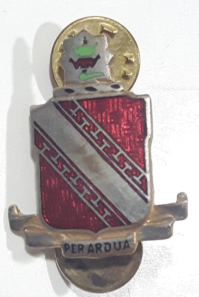 Vintage US Military 44th Air Defense Artillery Regiment Per Ardua Enamel Metal Lapel Pin Back Insignia Badge