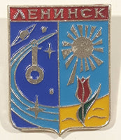 Vintage Lenin Russian Soviet Space Program Enamel Metal Lapel Pin Back Insignia Badge