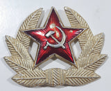 Vintage Russian Soviet USSR Military Army Soldier Officer's Cap Hat Badge Enamel Metal Insignia