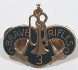Vintage US Military Army 3rd Cavalry Regiment Brave Rifles Metal and Enamel Pin Badge Insignia
