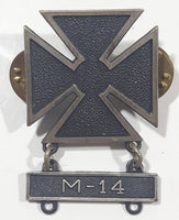 Vintage US Military Army Marksman Metal Pin Badge Insignia with M-14 Qualification Bar Tag G23