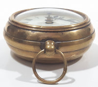 Bredford & Jones 717 Park Avenue New York, NY Glass Face Heavy Brass Large Over Sized Pocket Watch 3 3/4"