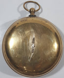 Bredford & Jones 717 Park Avenue New York, NY Glass Face Heavy Brass Large Over Sized Pocket Watch 3 3/4"