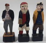 Hand Carved Hand Painted Wood Sailor Men 4 3/4" to 5" Tall Figures Set of 3