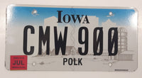 2018 Iowa Polk County Metal License Plate Tag CMW 900