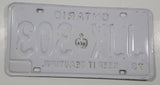 Vintage 1973 Ontario Keep It Beautiful Blue Letters White Metal License Plate Tag JJX 303