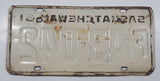 Vintage 1961 Saskatchewan Blue Letters White Metal Farm License Plate Tag 43042