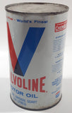 Vintage Valvoline Motor Oil One Imperial Quart 1.14 Litre Metal Can FULL Still Sealed Never Opened