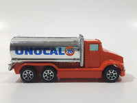 1996 Hot Wheels Tank Truck Unocal 76 Orange and Chrome Die Cast Toy Car Vehicle