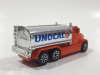 1996 Hot Wheels Tank Truck Unocal 76 Orange and Chrome Die Cast Toy Car Vehicle