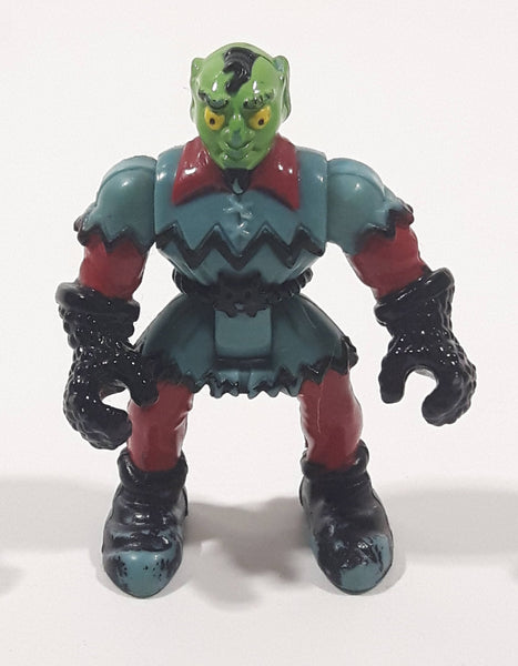 2001 Imaginext Goblin's Dungeon Goblin Green Face Blue and Red Clothing Character 2" Tall Toy Figure