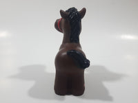 1997 Fisher Price Little People Dark Brown Horse 3 1/4" Tall Toy Figure