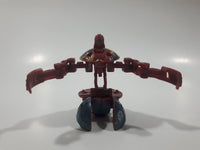 2013 Bakugan Mechtanium Surge Jaakor Aquos Red and Grey Transforming Ball Small 1" Diameter Plastic Toy