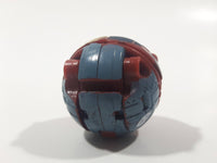 2013 Bakugan Mechtanium Surge Jaakor Aquos Red and Grey Transforming Ball Small 1" Diameter Plastic Toy